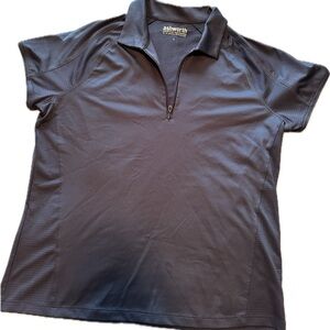 Navy Bllue Short Sleeve Zip-Up golf polo